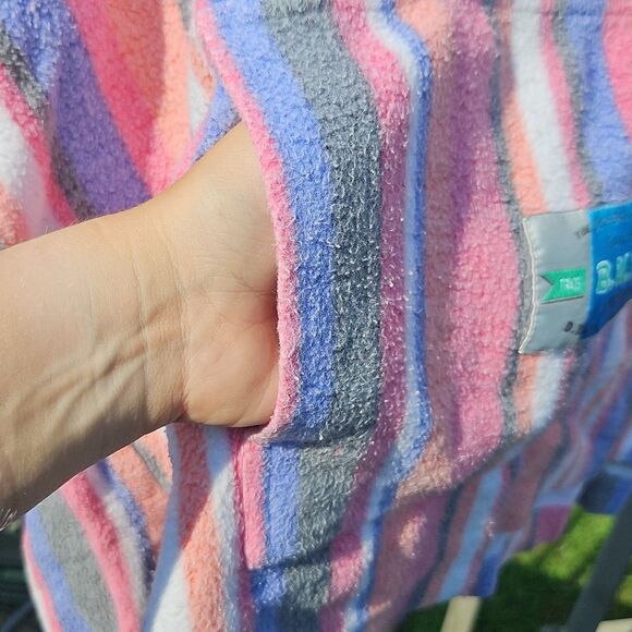 Vintage B.U.M. Equipment Striped Hoodie Pullover Sz M 90s Surf Style - Picture 3 of 6